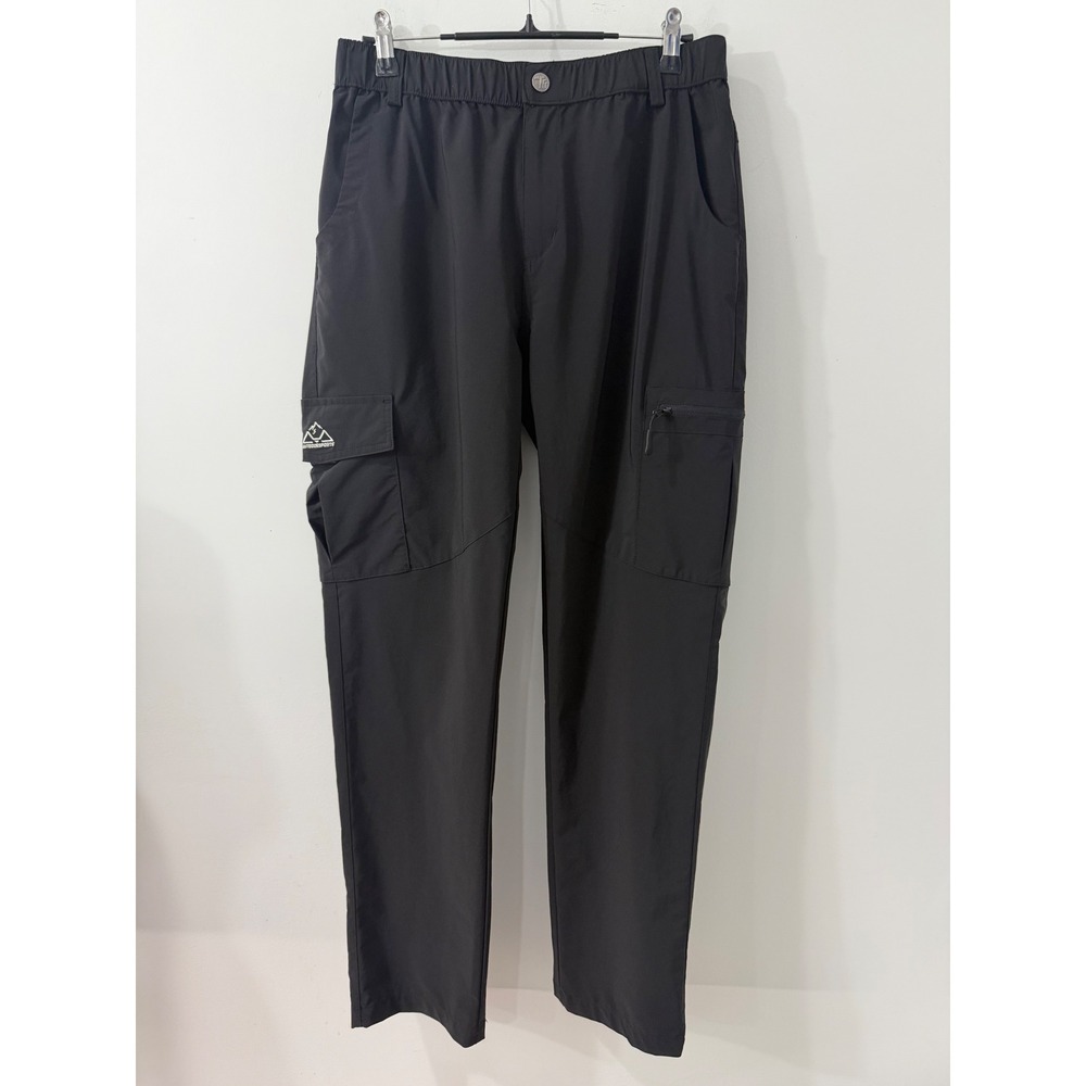 Outdoor Sports Mens Black Cargo Hiking Pants Stretch Nylon Size Medium